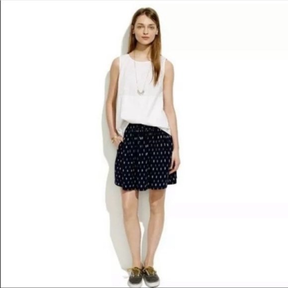 Madewell Dresses & Skirts - Madewell Navy Ikat Turntable cotton skirt sz large